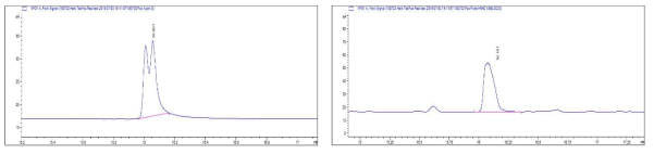 SPE-Florisil&NH2 (1 g) 정제에 따른 fosthiazate의 크로마토그램