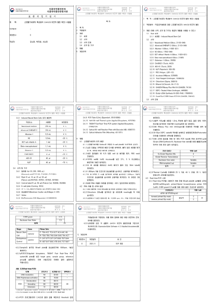 q-PCR 표준작업지침서_Nanog 발현 순도 시험법