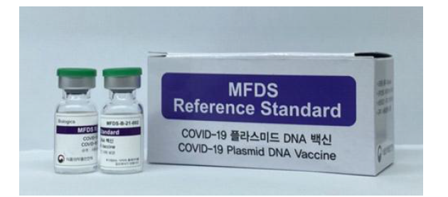 최종 COVID-19 백신(플라스미드 DNA) 바이알 사진