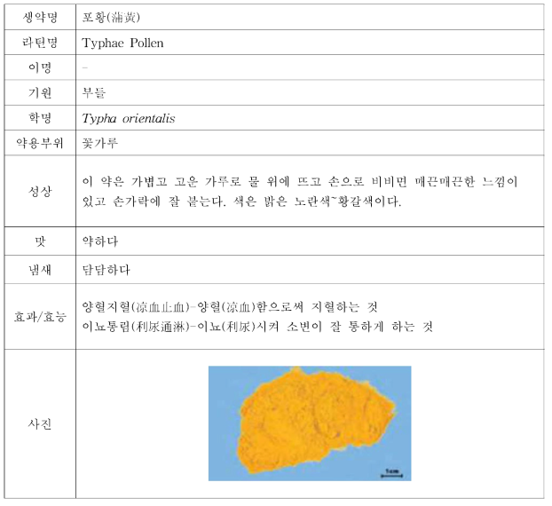 포황의 특징