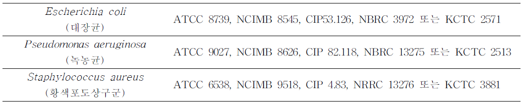 특정세균 배지성능시험용 균주