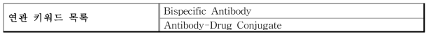 이중-특이적 항체, 항체 약물 접합체 관련 키워드 목록