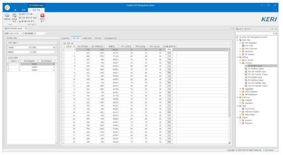 DR 사업 포트폴리오 구성을 위한 ESS 자원 정보 화면