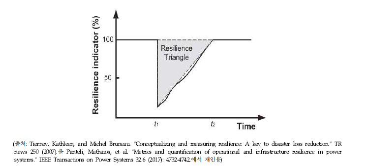 재난피해를 표현하기 위한 Resilience Triangle