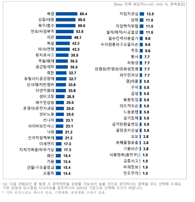 발생 시 광역정전을 유발할 가능성이 높은 위험요인