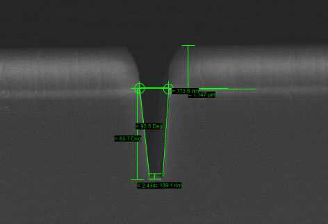 SiC trench profile (SEM 이미지)