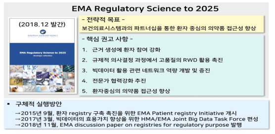 EMA의 RWD 제도도입의 추진방향 및 구체적 실행방안 전략