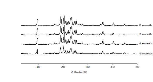 PXRD patterns of the NBP 26203 in the accelerated condition of 40℃