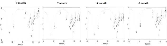 FTIR spectra of the NBP 26203 in the accelerated condition of 40℃