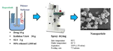 Preparation of regorafenib nanoparticle via spray dryer
