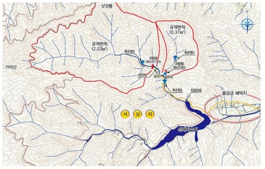 춘천시 서면 서상리 취수시설 현황