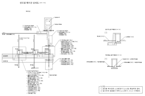 샌드댐 배수관 상세도