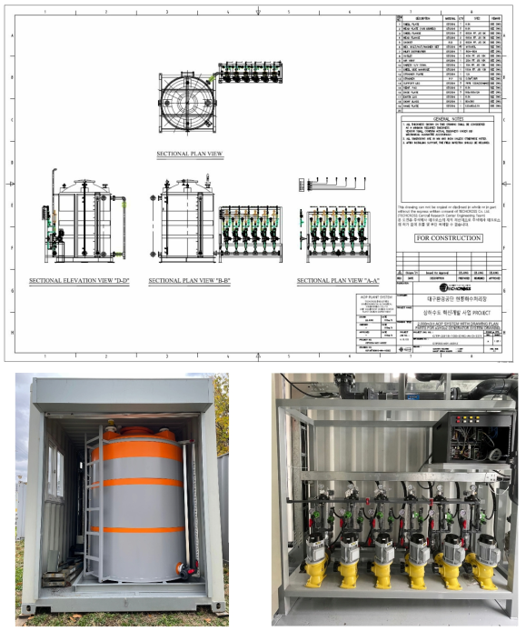 과산화수소 저장탱크, 주입설비 외형도 및 제작 완료 사진