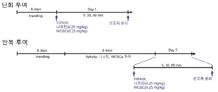 도파민의 양적 변화 비교를 위한 실험 절차
