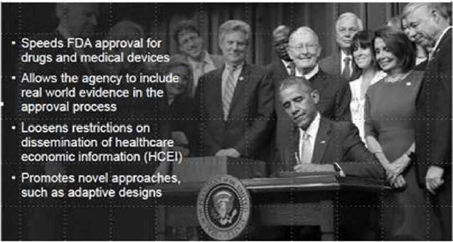 Eisenhower 집행 청사에서 21 세기 치유법을 법률로 제정하고 있는 오바마 (줄처: Chip Somodevilla/Getty Images)