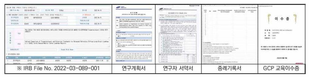 IRB 신청 시 등록화면 및 필수 제출서류