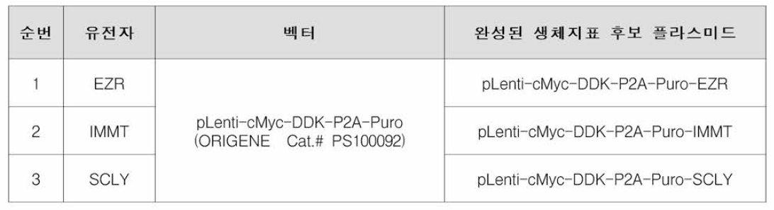 완성된 과발현 생체지표 정보