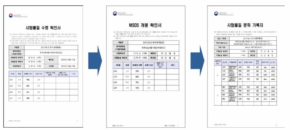 시험물질 코드화 및 코드화 해제 문서