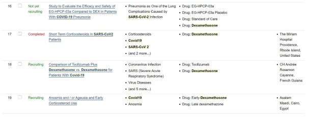 임상시험 데이터베이스 예시(clinicaltrials.gov)