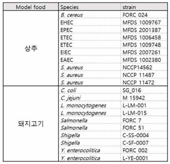 교차검증 식품 접종 균주
