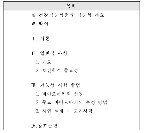 구취완화-평가 가이드(안) 목차