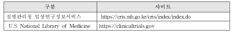 임상시험 검색사이트
