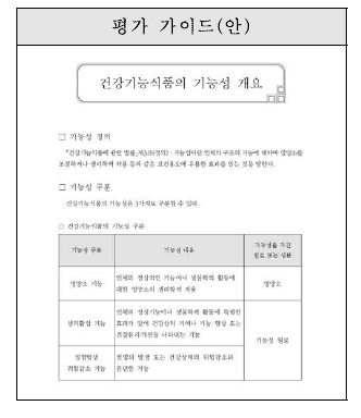 요독물질배출-‘건강기능식품의 기능성 개요’ 작성