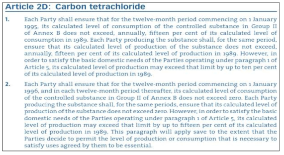 오존층 파괴물질에 관한 몬트리올 의정서 [출처 : Handbook for the Montreal Protocol on Substances that Deplete the Ozone Layer(Fourtheenth edition(2020), United Nations Environment Programme)]