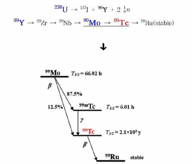 Mo-99의 붕괴도