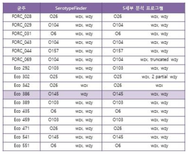 식약처 균주 혈청형 분석 결과