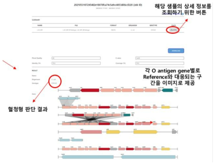 혈청형 프로그램 사용 화면(2)