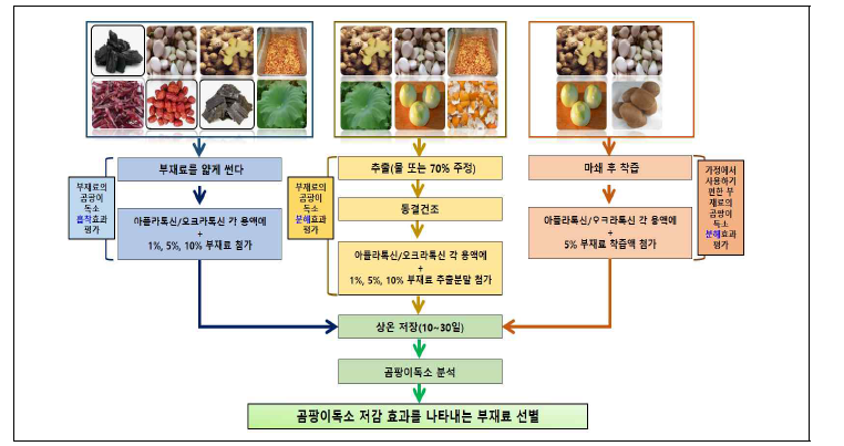 사용 부재료들의 전처리 과정.