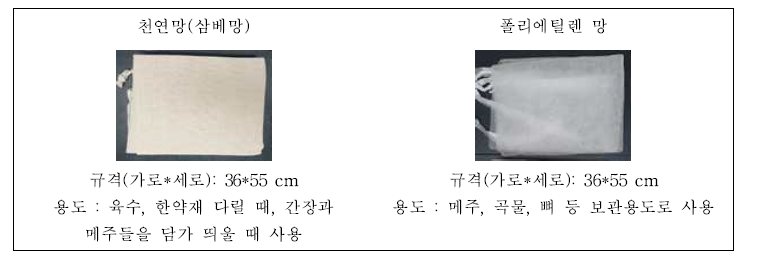 염수침지 시 주로 사용하는 망.