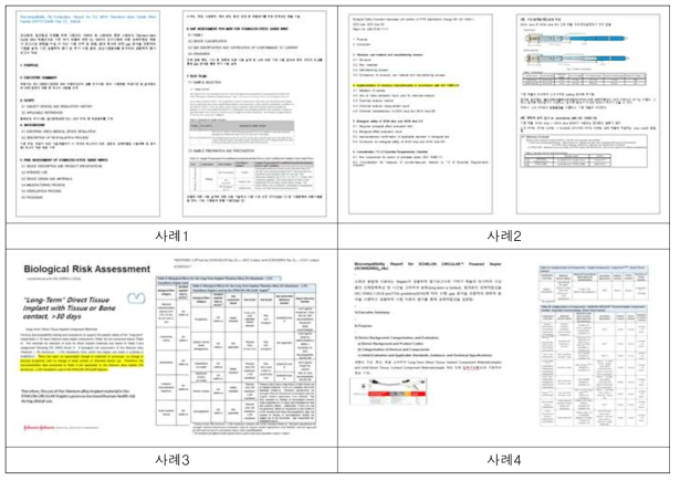 해외 생물학적 평가보고서 분석 사례