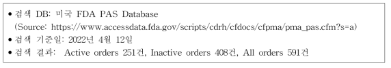 미국 PAS DB 연구 검색 개요
