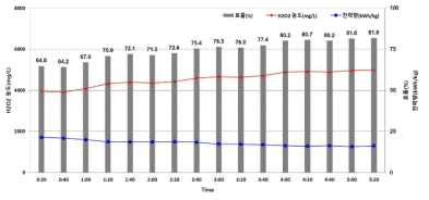 Stack형 H2O2 발생장치 효율 분석 결과