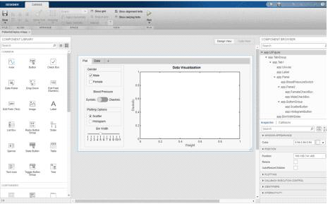 MathWorks에서 제공하는 app designer 예시 [출처: MathWorks 홈페이지]