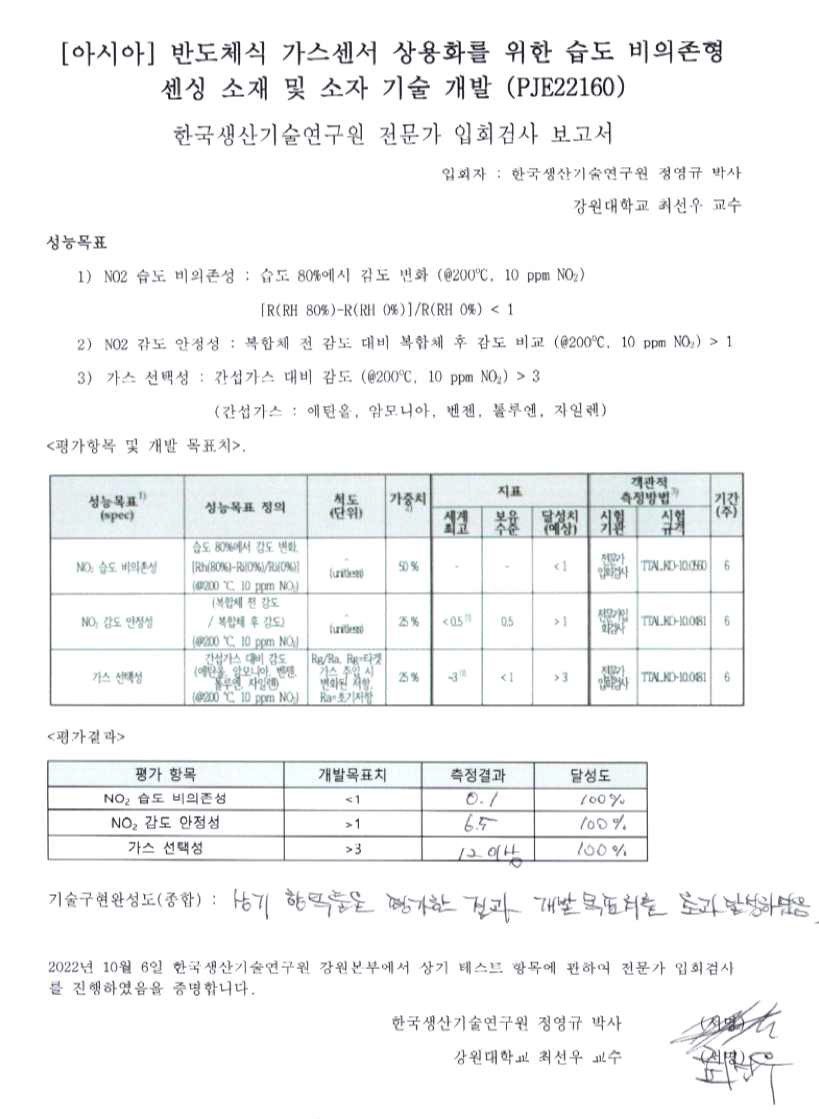 전문가 입회검사 보고서