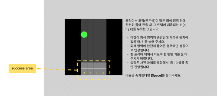 타겟 디텍션 게임 지시 화면