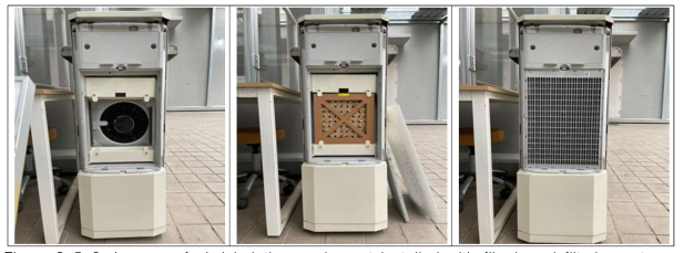 Images of air inhalation equipment installed with fiberboard filtering set