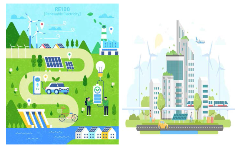 지속가능한 미래를 위한 탄소중립도시 미래모습 예시