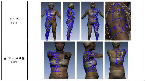 3D 인체스캔 결과 및 체표기준선
