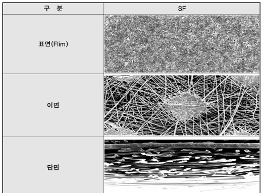 SF(2-Layer) 원단 SEM 이미지