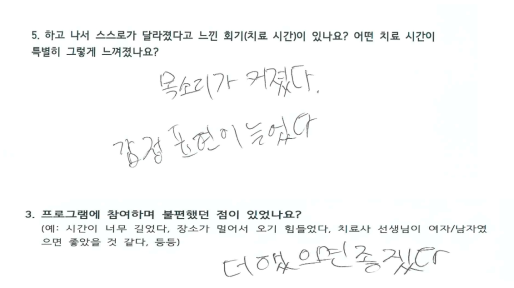아동보호서비스 모듈 프로그램 참여 아동 의견