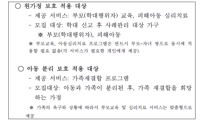 제공 가능한 서비스 모듈 구분