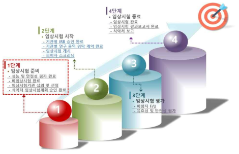 임상시험 단계별 진행 사항