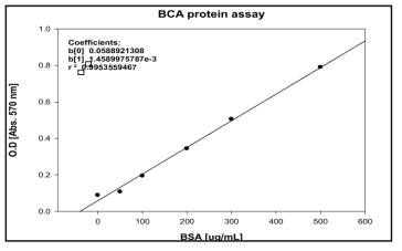 BCA assay standard curve