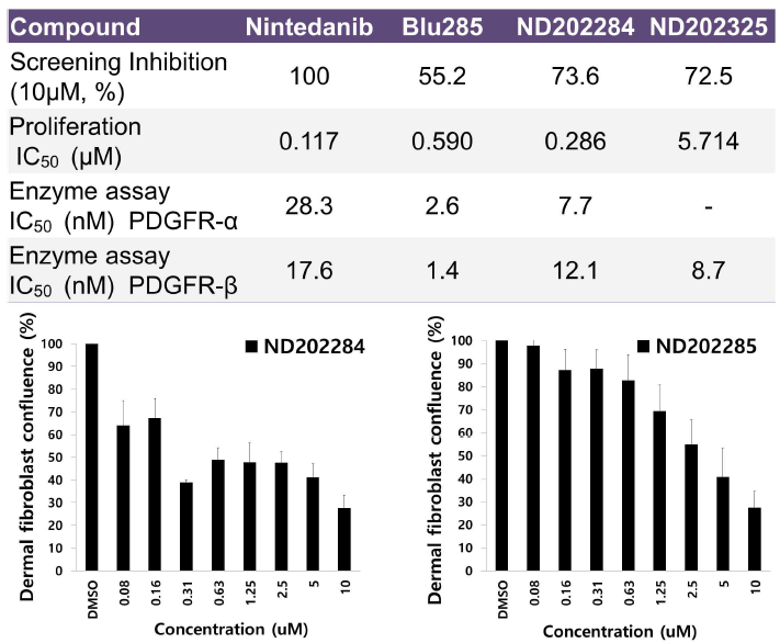 Proliferation and PDGFR selective inhibition in new compounds