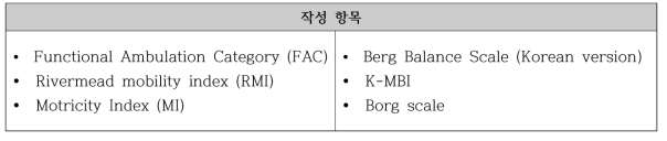 평가지 작성 항목