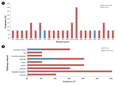 한국인 T림프구성 백혈병 환자의 유전자 변이 빈도 및 pathway